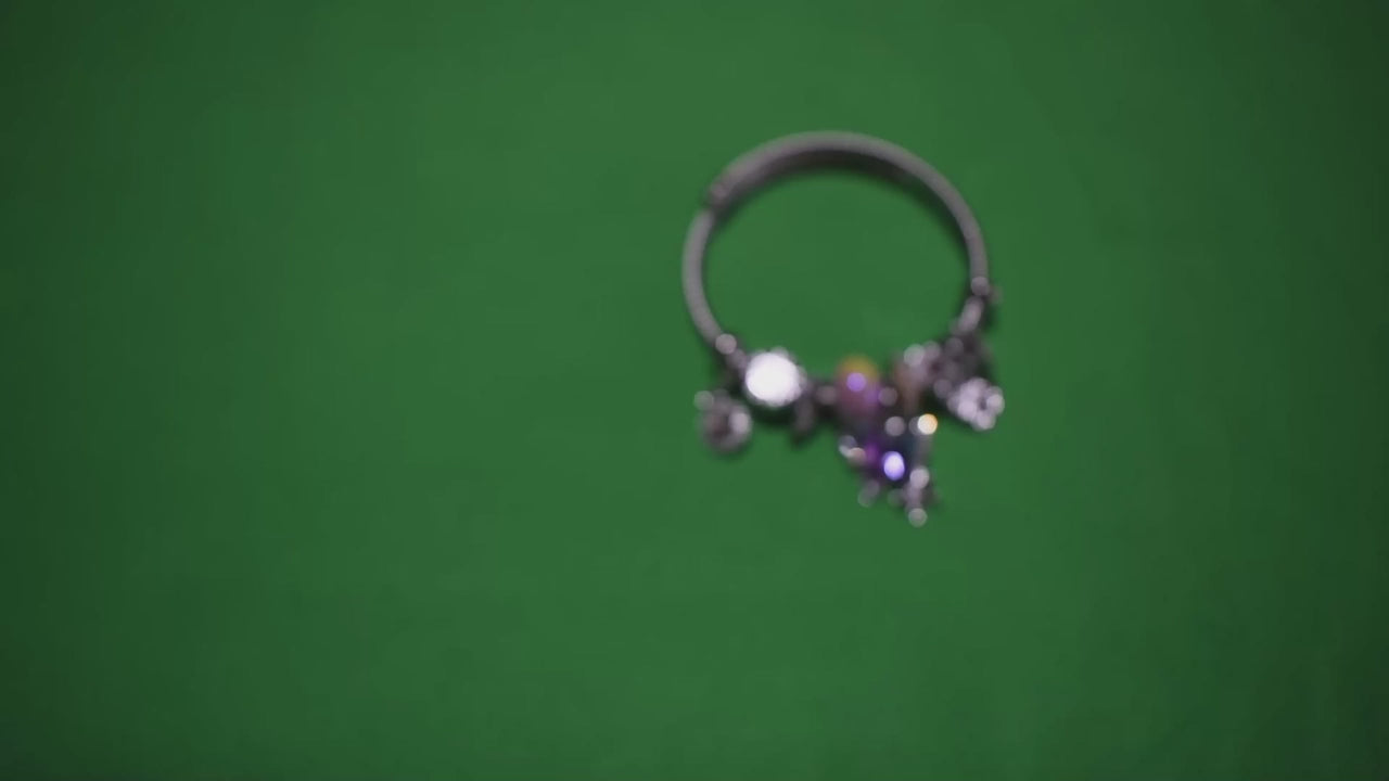Lunara Amethyst Butterfly & Pearl Garden Charm Bracelet